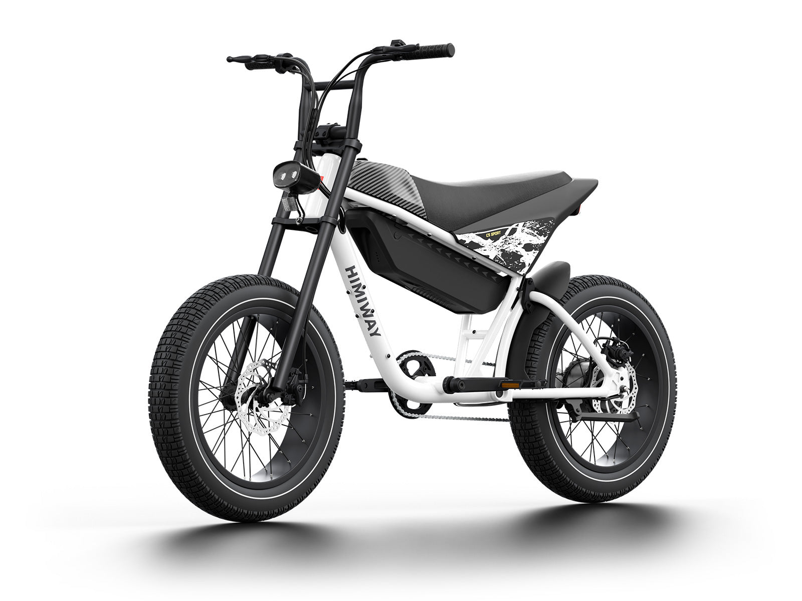 Himiway C5 Sport Weiß – Premium Moped-Style E-Bike Seitenansicht
