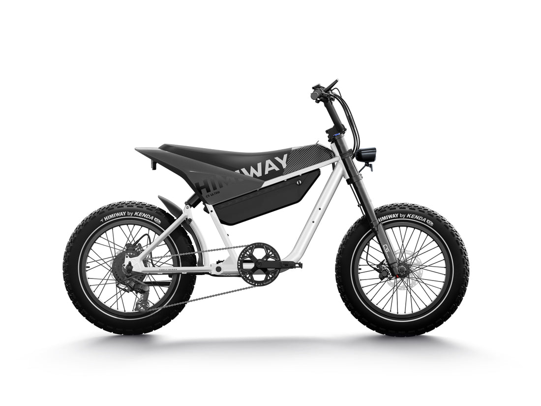 Weiß Version vom Himiway C5 Ultra E-Bike im Motorrad-Stil