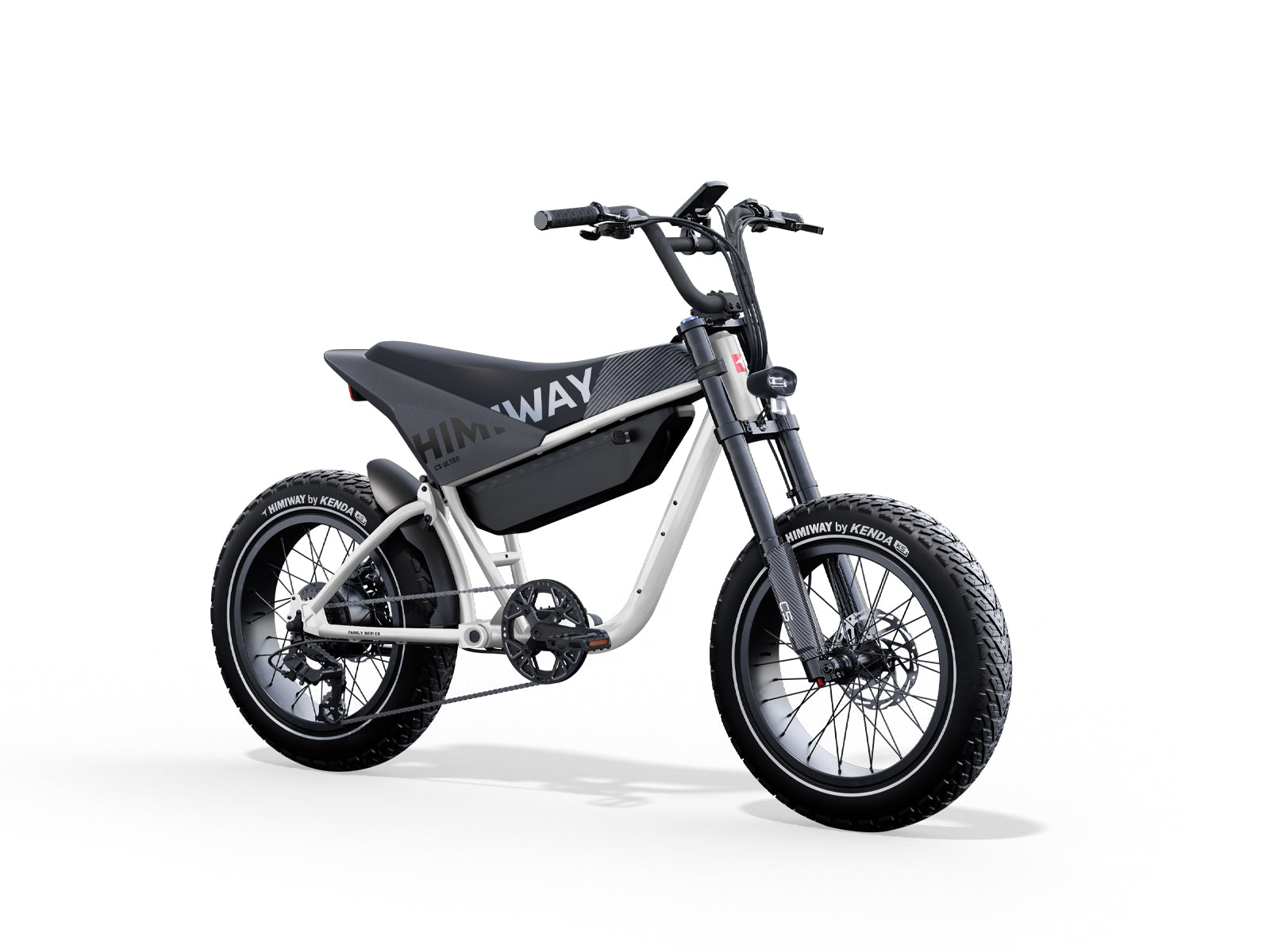 Himiway C5 Ultra Weiß– Premium Moped-Style E-Bike Seitenansicht
